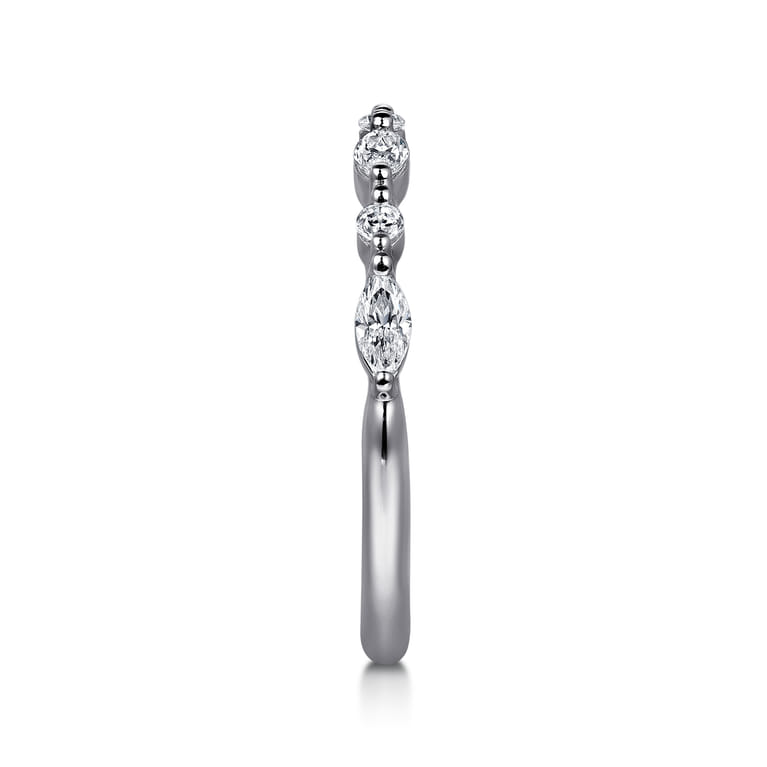 14K White Gold Matching Diamond Wedding Band - 0.3 ct - Shot 4