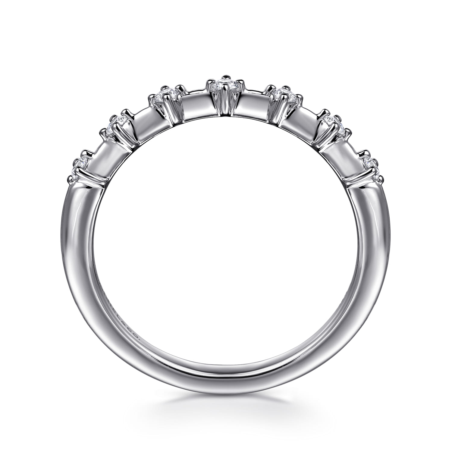 14K White Gold Matching Diamond Wedding Band - 0.13 ct - Shot 2