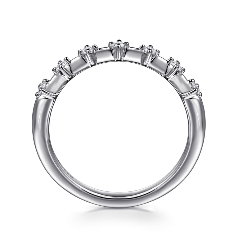 14K White Gold Matching Diamond Wedding Band - 0.13 ct - Shot 2
