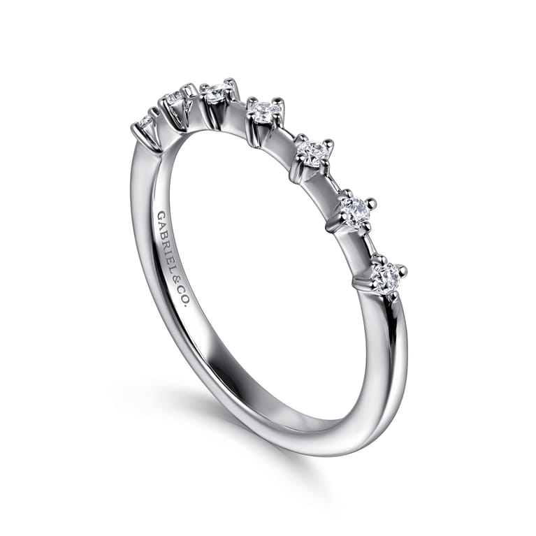 14K White Gold Matching Diamond Wedding Band - 0.13 ct - Shot 3