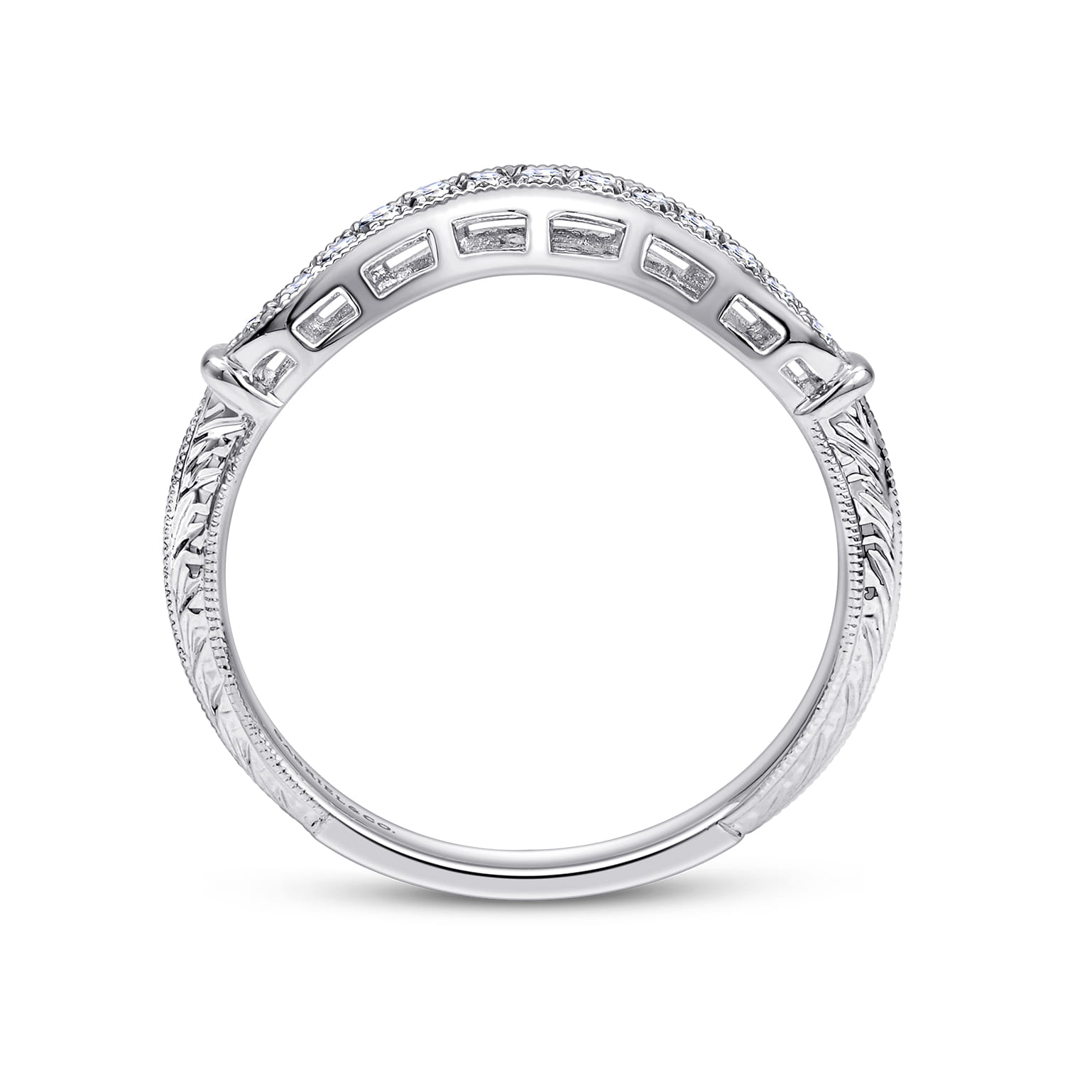 14K White Gold Matching Wedding Band - 0.14 ct - Shot 2