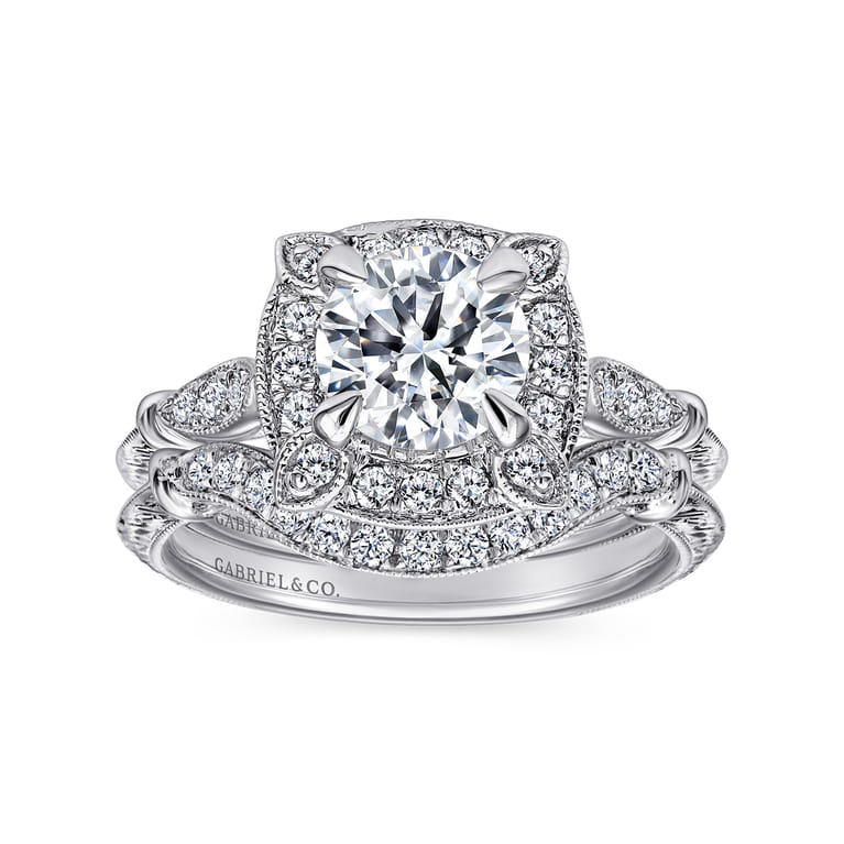14K White Gold Matching Wedding Band - 0.14 ct - Shot 4