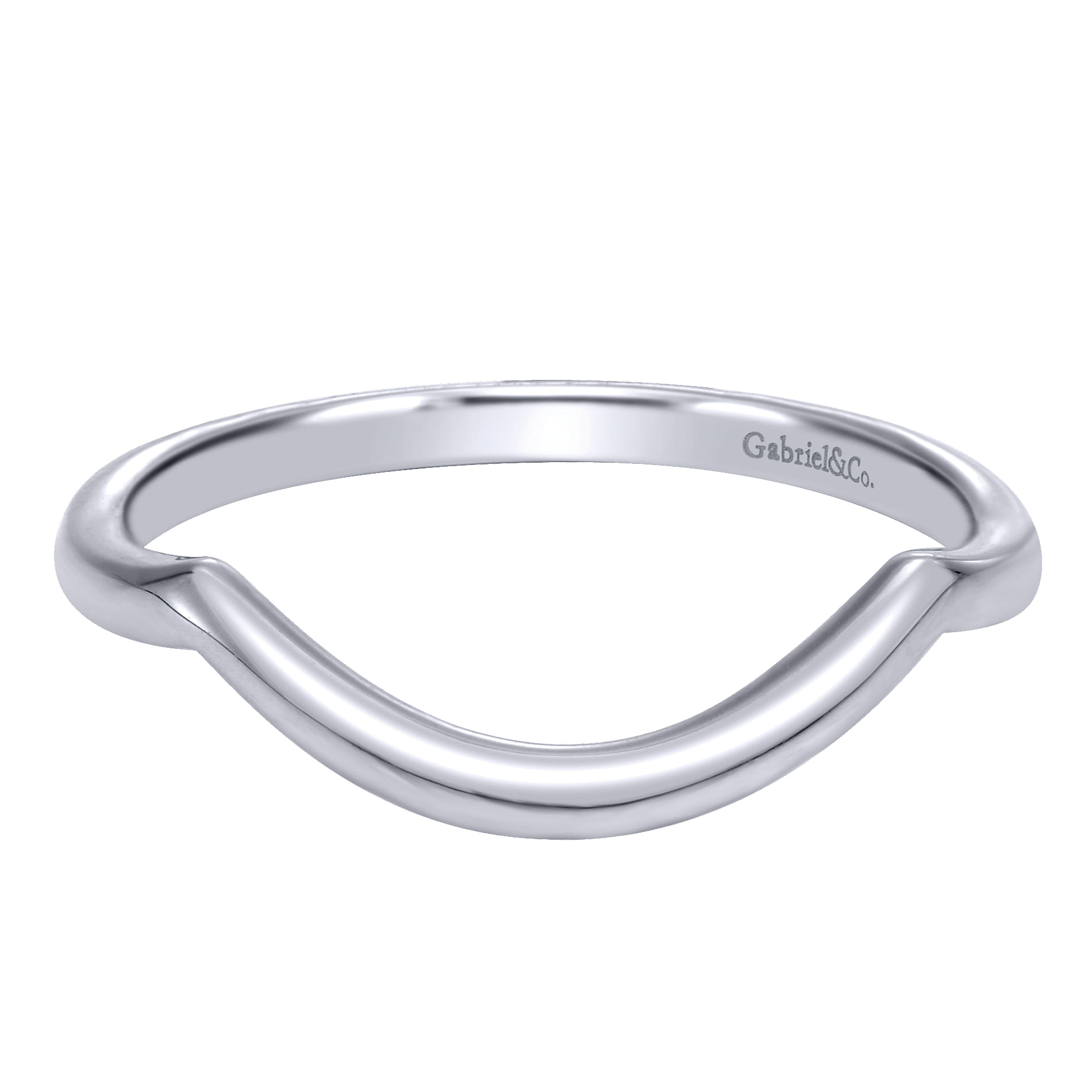 14K White Gold Matching Wedding Band - Shot 1