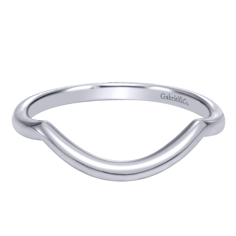 14K White Gold Matching Wedding Band - Shot 1