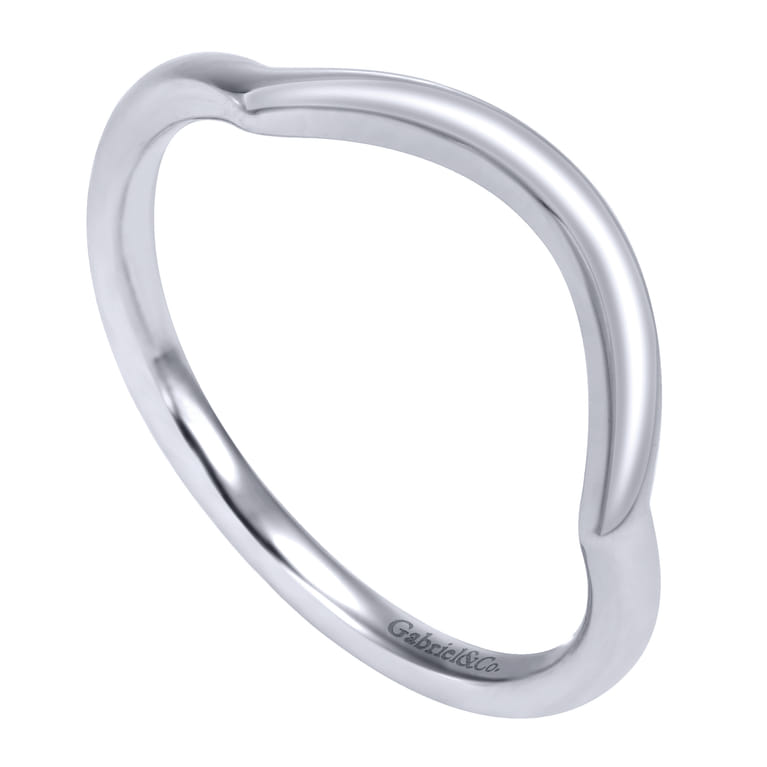 14K White Gold Matching Wedding Band - Shot 3