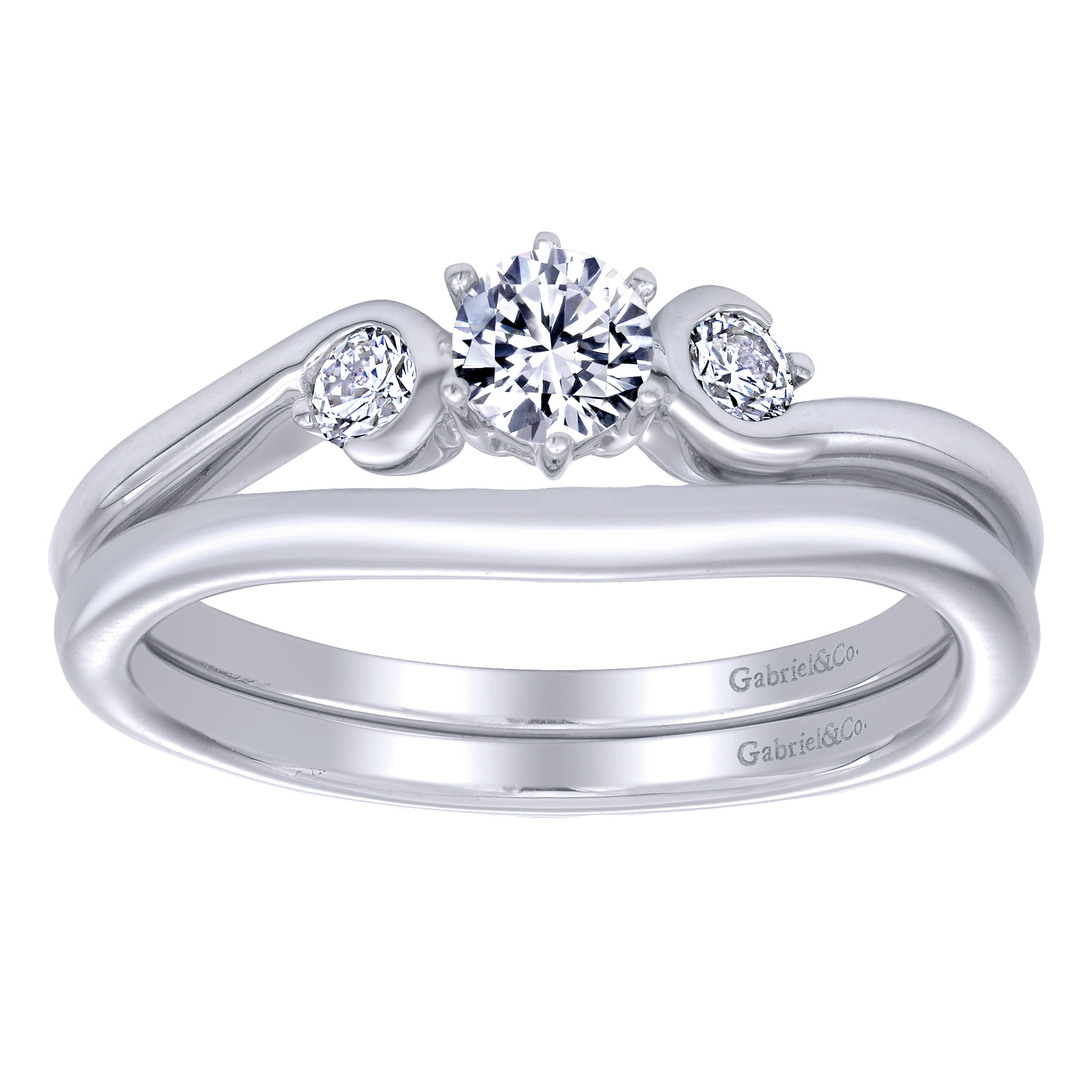 14K White Gold Matching Wedding Band - Shot 4