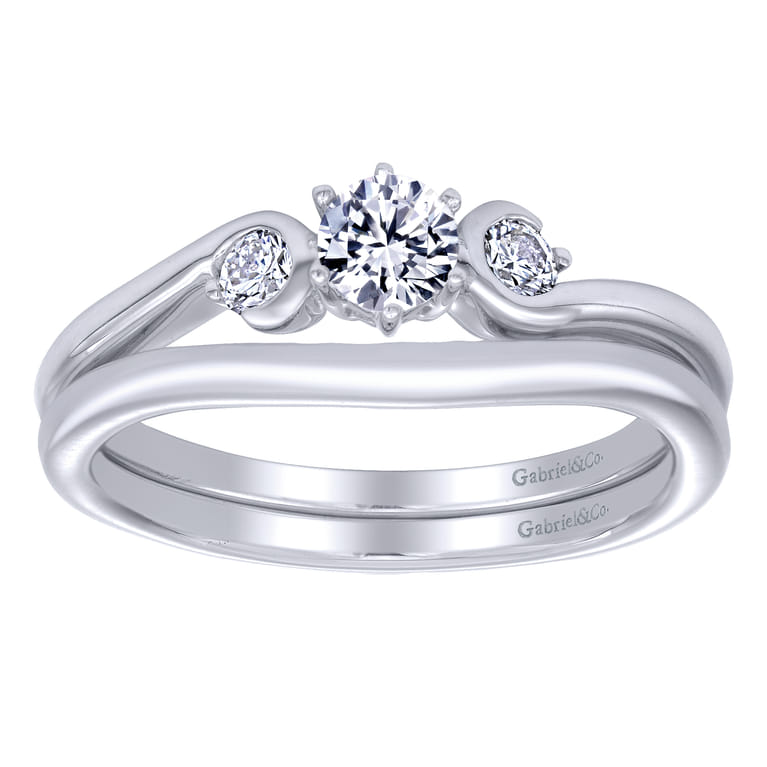 14K White Gold Matching Wedding Band - Shot 4