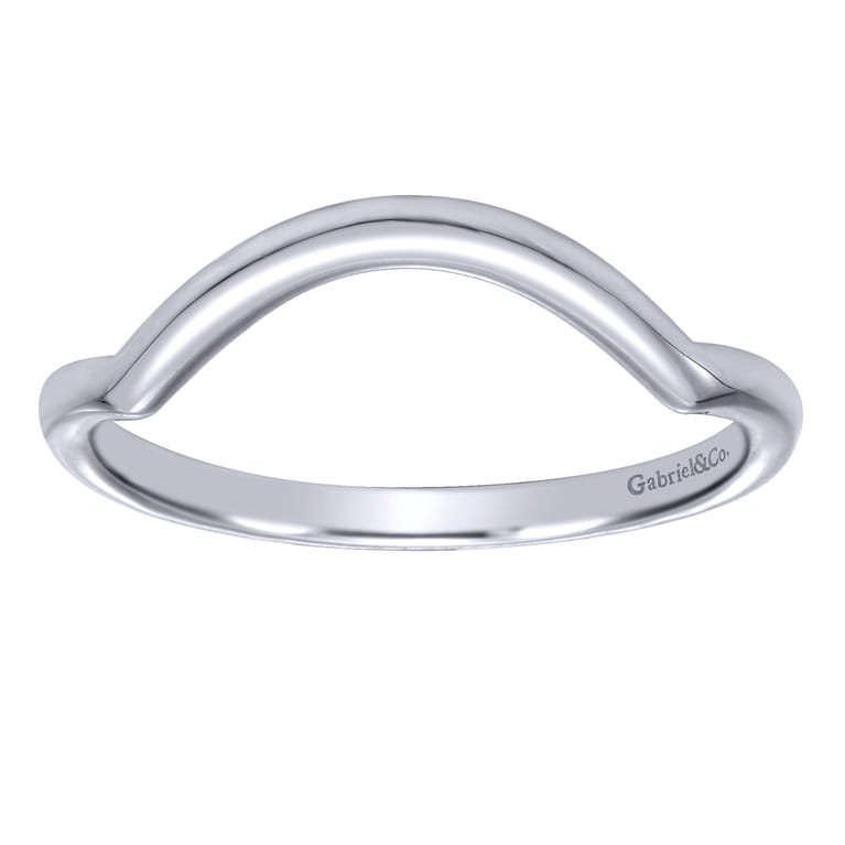 14K White Gold Matching Wedding Band - Shot 5