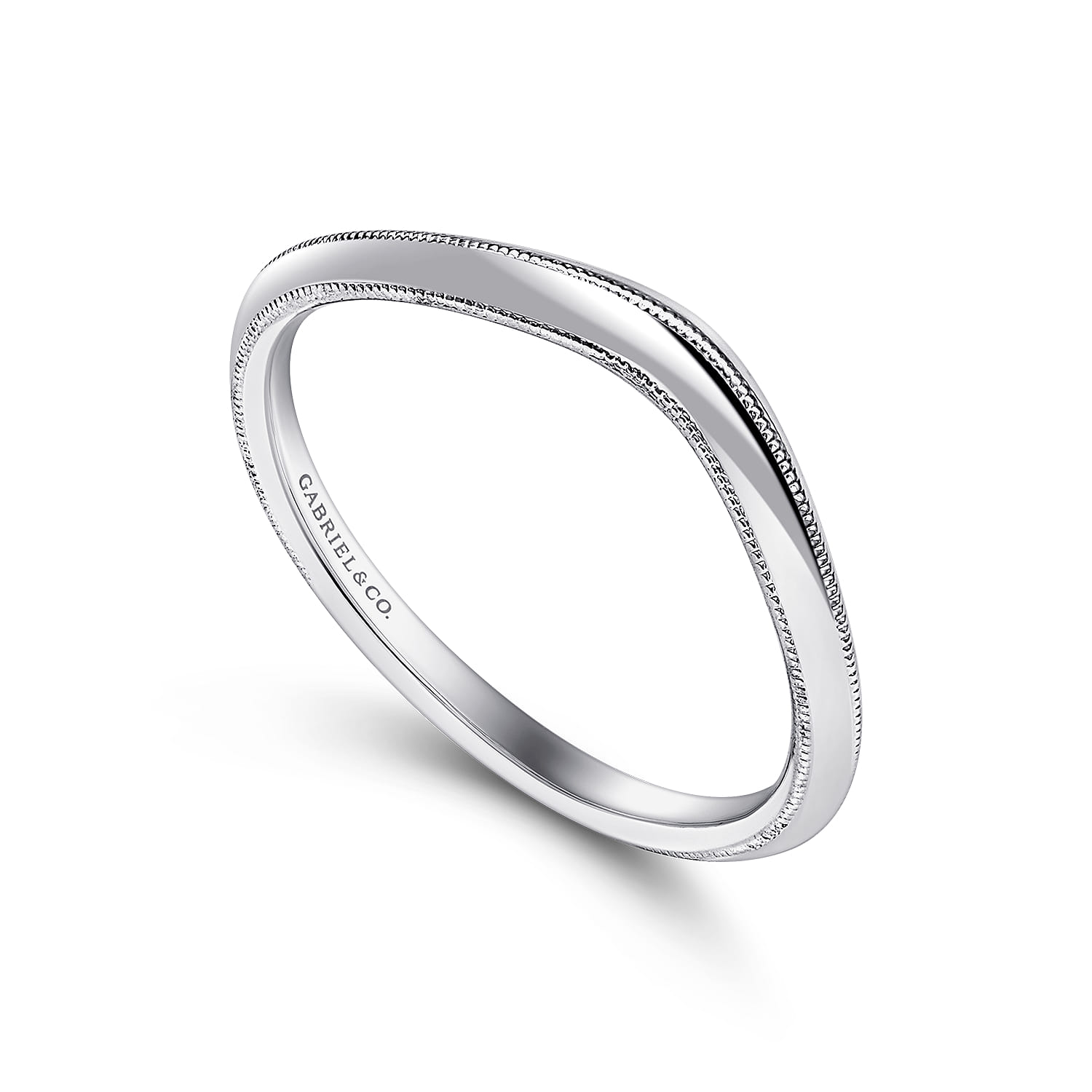 14K White Gold Matching Wedding Band - Shot 3