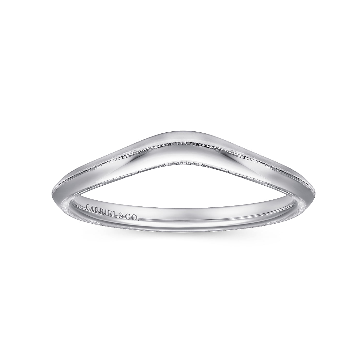14K White Gold Matching Wedding Band - Shot 5