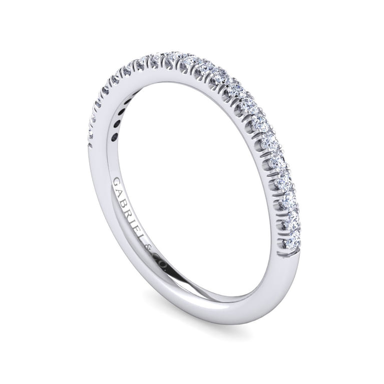 14K White Gold Matching Wedding Band - 0.25 ct - Shot 3
