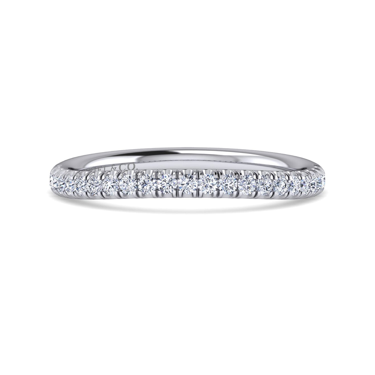 14K White Gold Matching Wedding Band - 0.25 ct - Shot 1