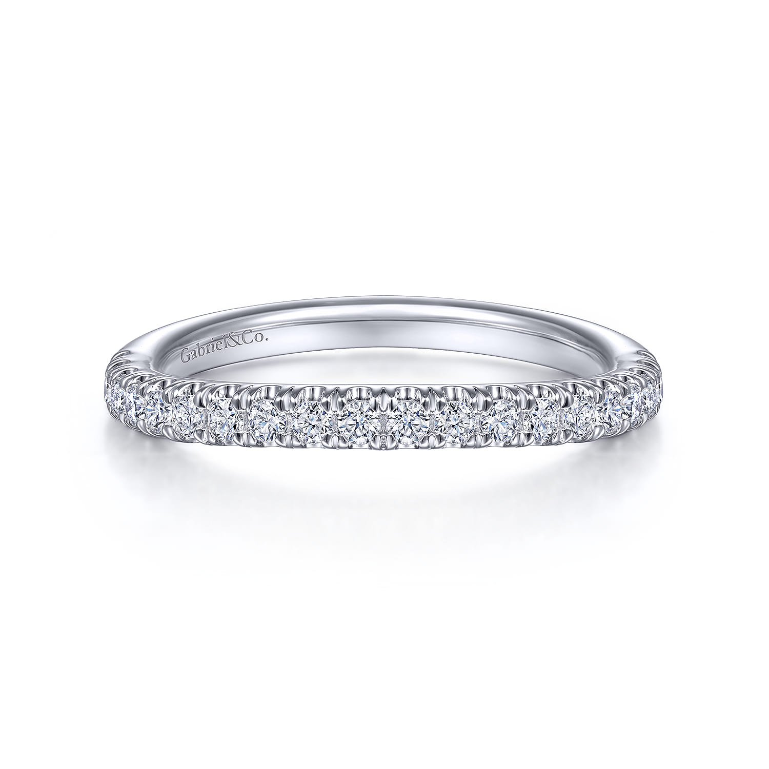 14K White Gold Matching Wedding Band - 0.28 ct - Shot 1