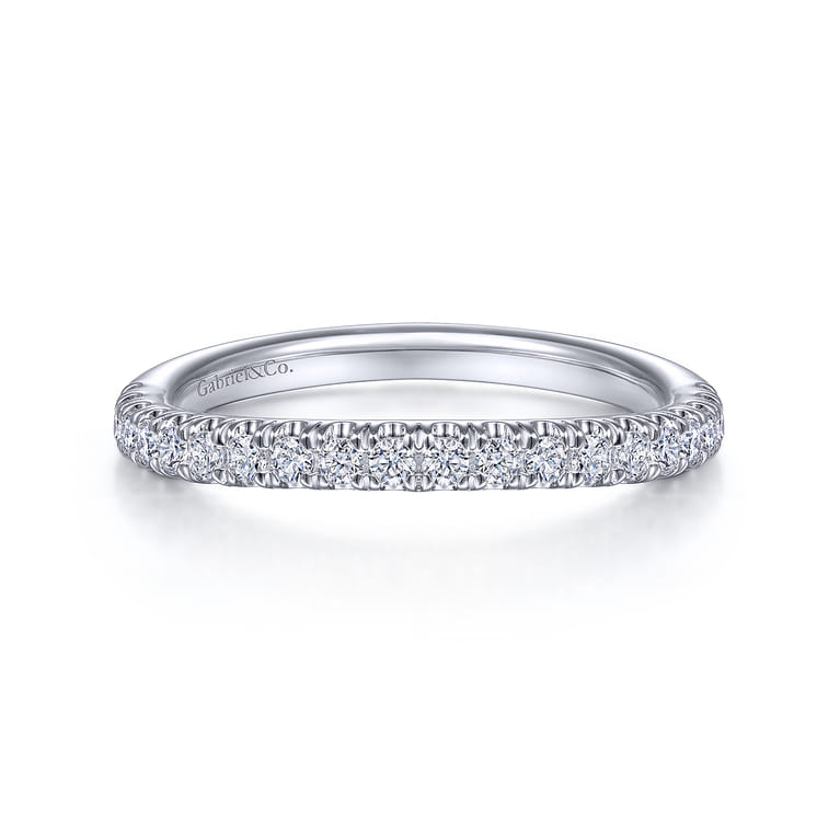14K White Gold Matching Wedding Band - 0.28 ct - Shot 1