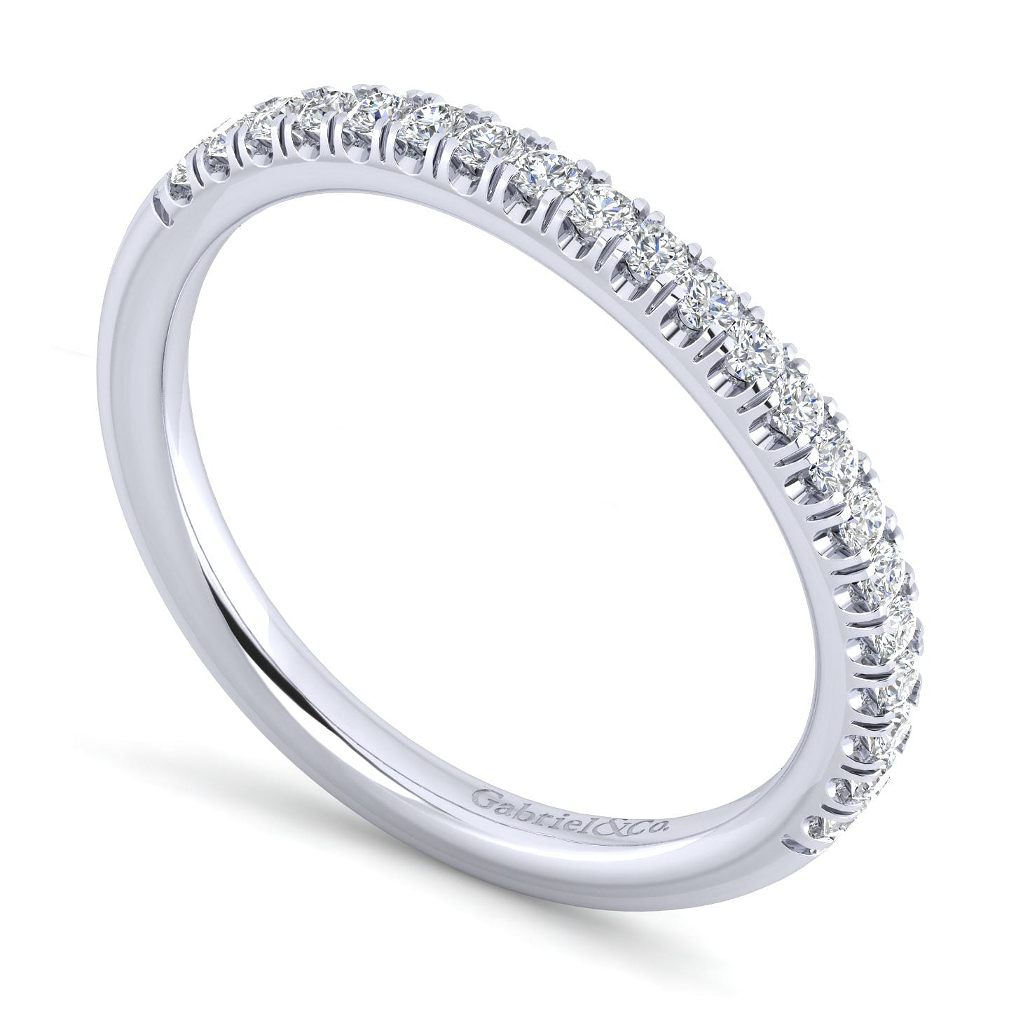 14K White Gold Matching Wedding Band - 0.25 ct - Shot 3