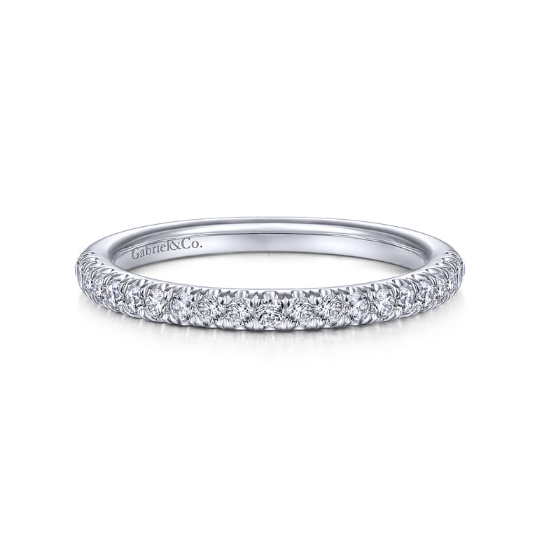14K White Gold Matching Wedding Band - 0.3 ct - Shot 1