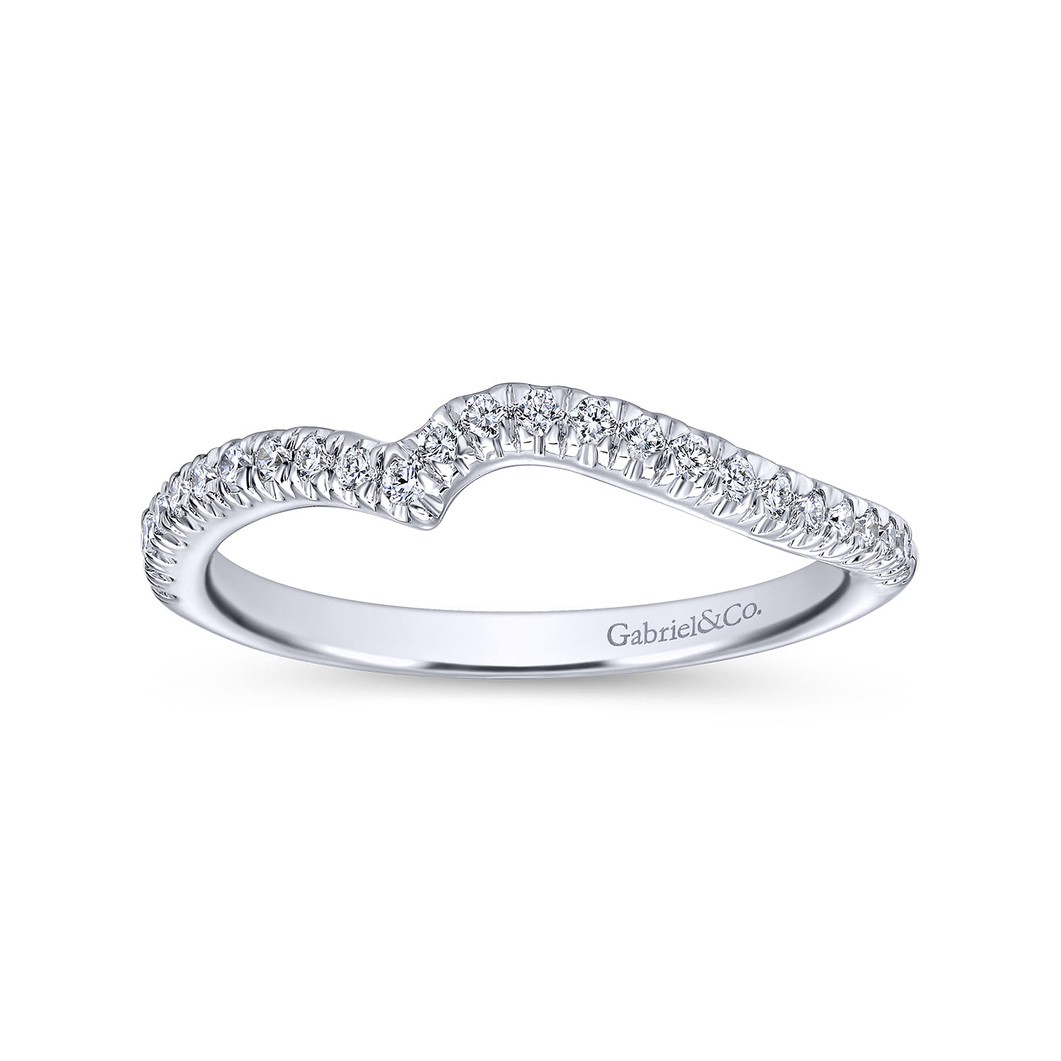 14K White Gold Matching Wedding Band - 0.2 ct - Shot 5