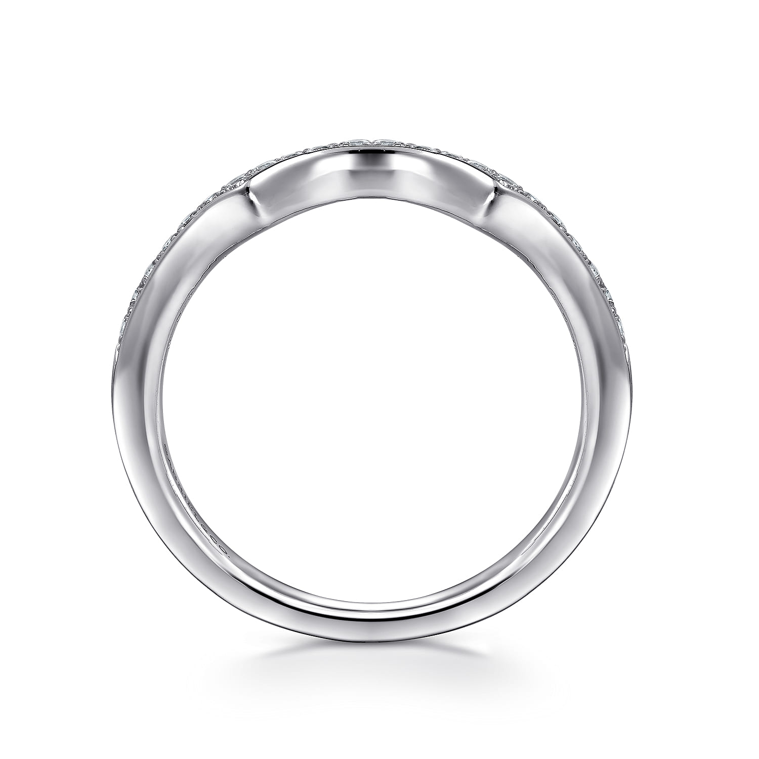 14K White Gold Matching Wedding Band - 0.15 ct - Shot 2
