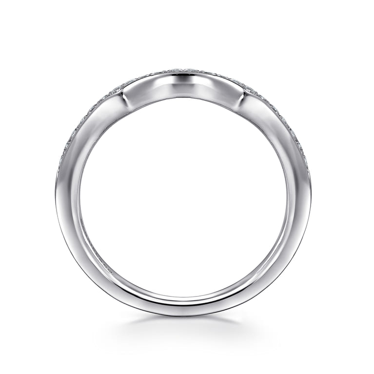 14K White Gold Matching Wedding Band - 0.15 ct - Shot 2