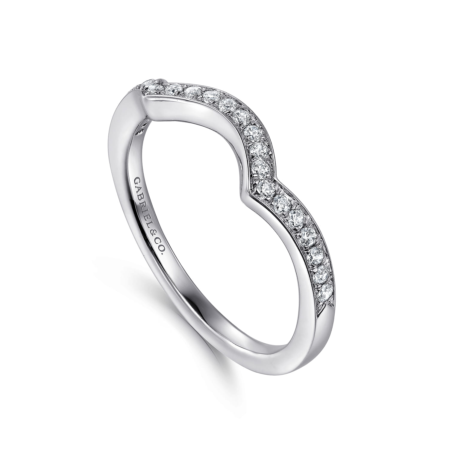 14K White Gold Matching Wedding Band - 0.15 ct - Shot 3