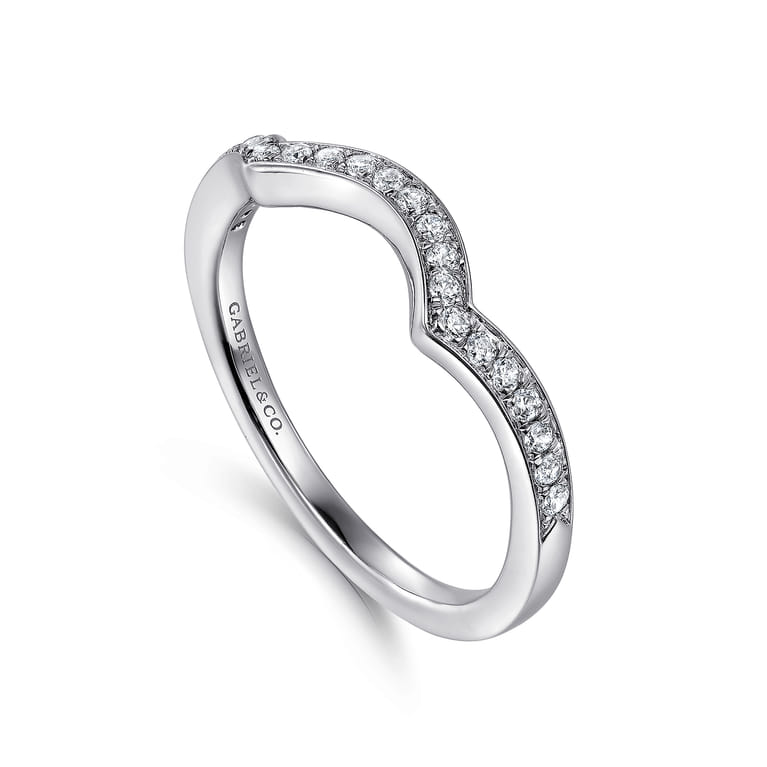 14K White Gold Matching Wedding Band - 0.15 ct - Shot 3
