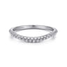 14K White Gold Matching Wedding Band - 0.16 ct