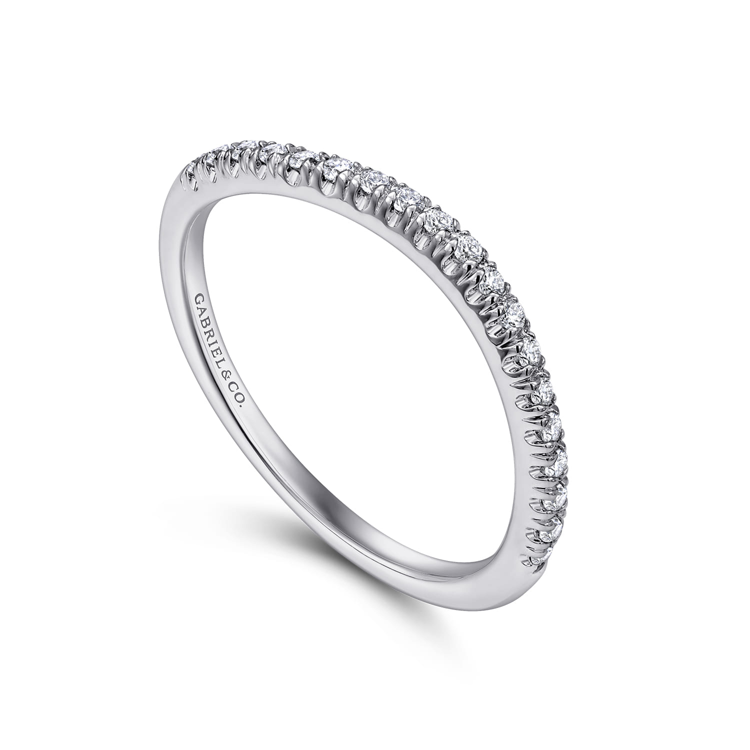 14K White Gold Matching Wedding Band - 0.16 ct - Shot 3