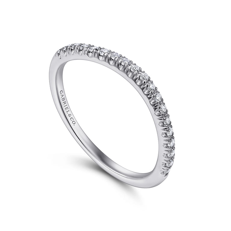 14K White Gold Matching Wedding Band - 0.16 ct - Shot 3