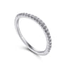 14K White Gold Matching Wedding Band - 0.16 ct