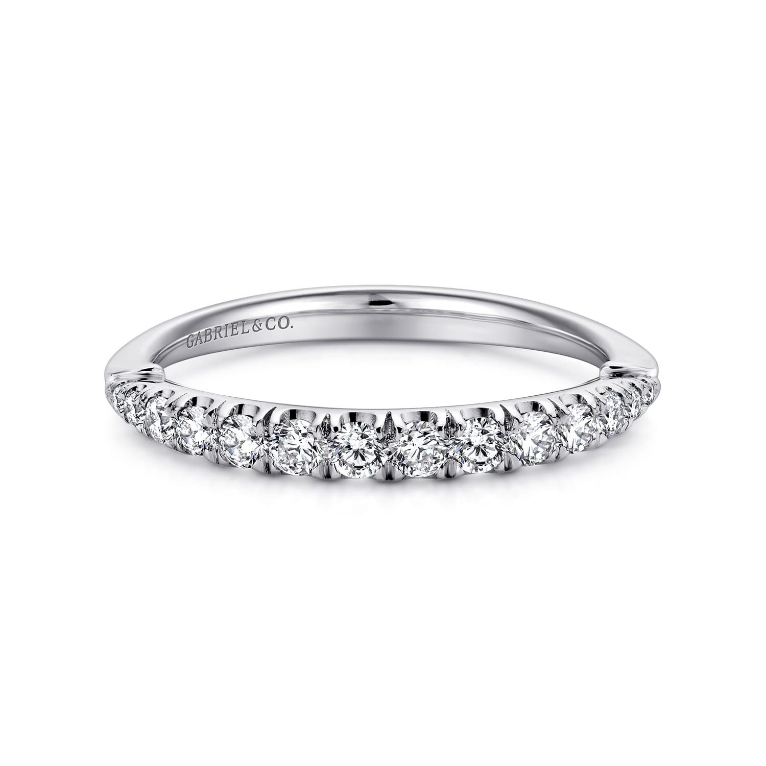 14K White Gold Matching Wedding Band - 0.3 ct - Shot 1