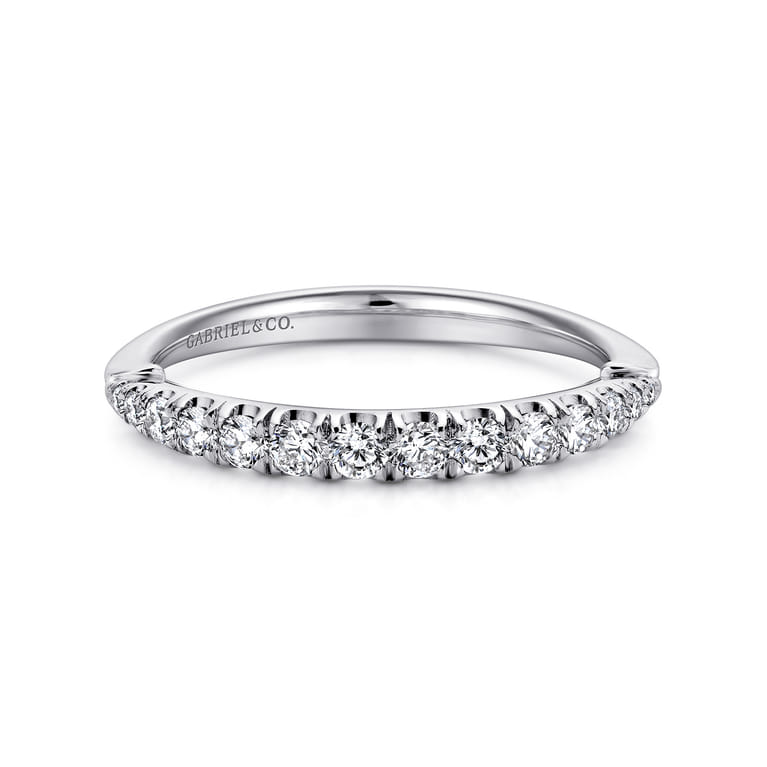 14K White Gold Matching Wedding Band - 0.3 ct - Shot 1