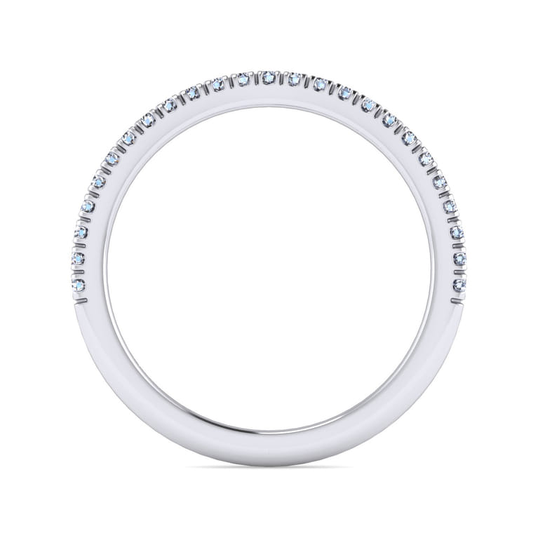 14K White Gold Matching Wedding Band - 0.18 ct - Shot 2