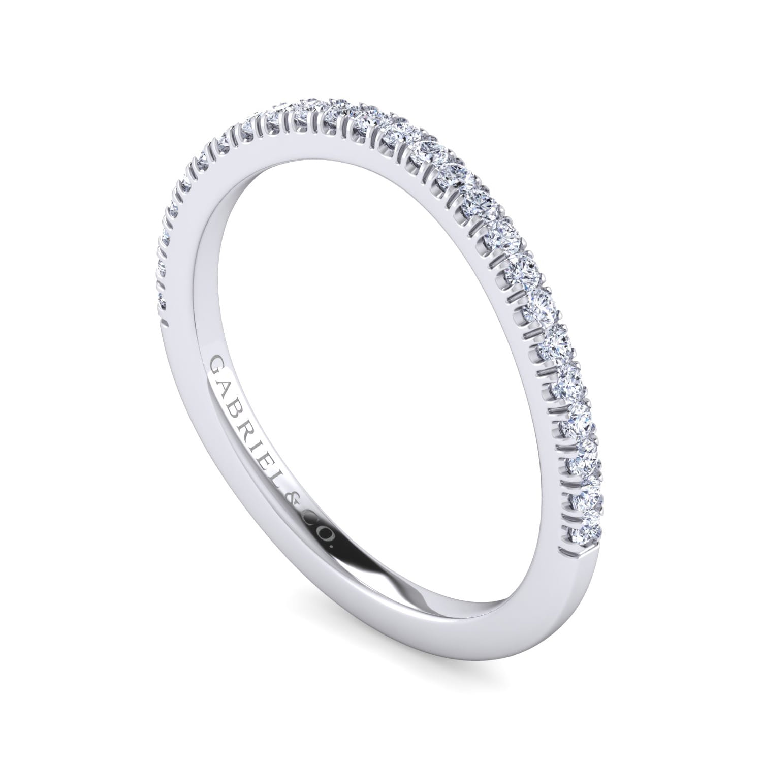 14K White Gold Matching Wedding Band - 0.18 ct - Shot 3
