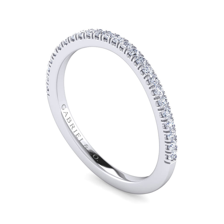14K White Gold Matching Wedding Band - 0.18 ct - Shot 3