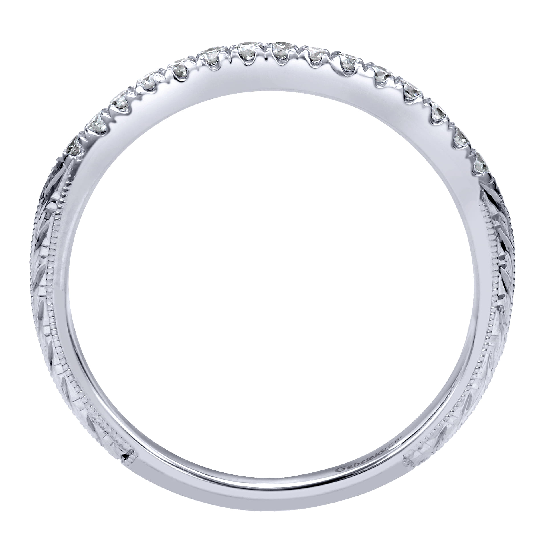 14K White Gold  Matching Wedding Band - 0.1 ct - Shot 2