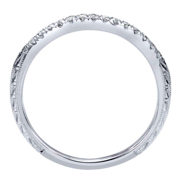 14K White Gold  Matching Wedding Band - 0.1 ct - Shot 2