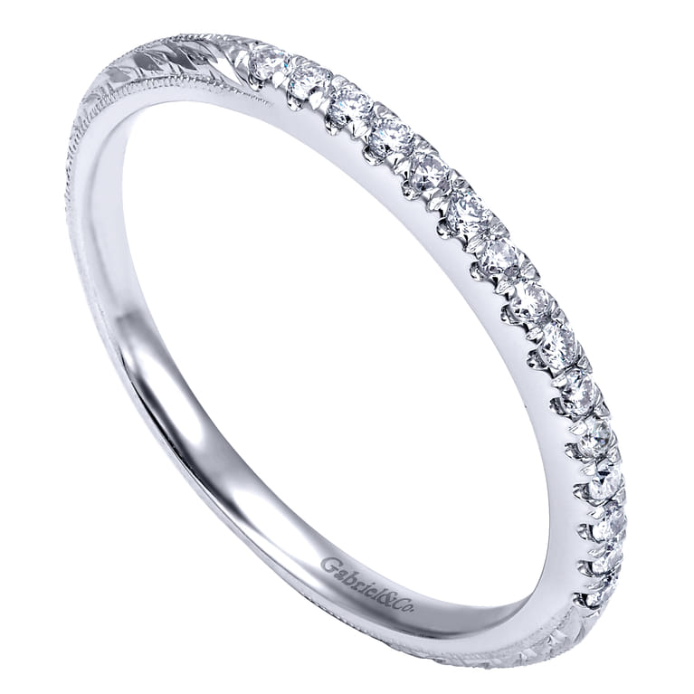 14K White Gold  Matching Wedding Band - 0.1 ct - Shot 3