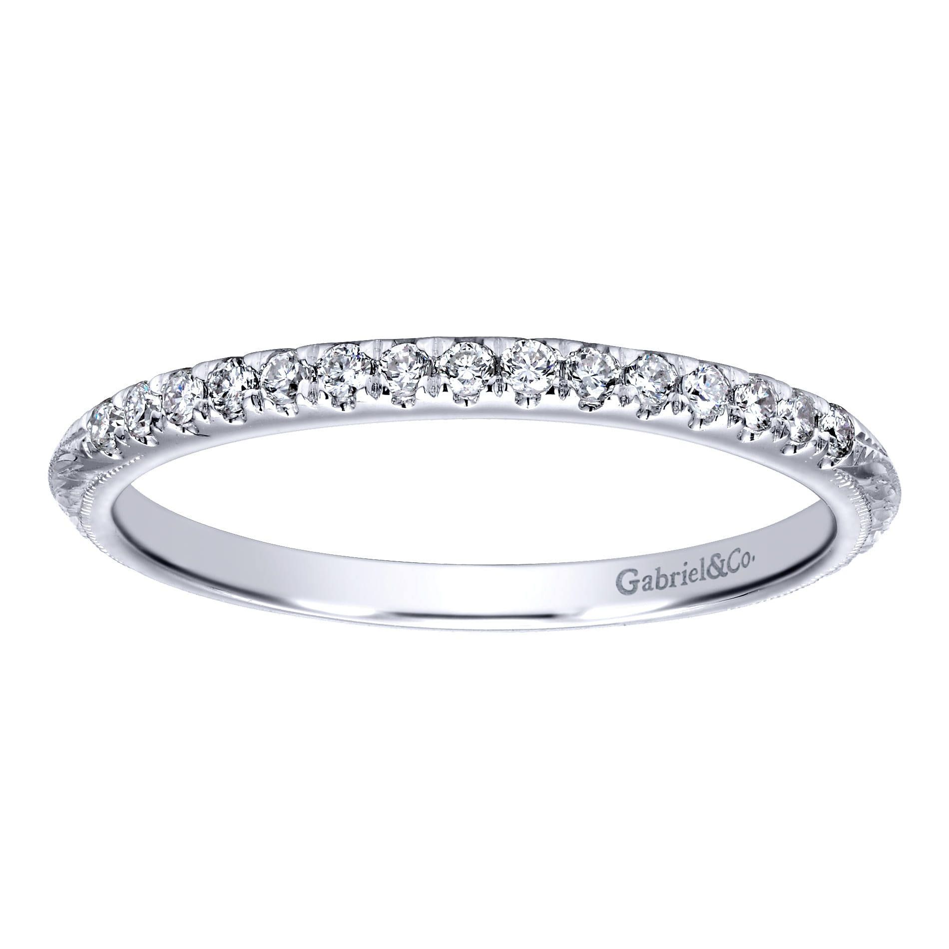 14K White Gold  Matching Wedding Band - 0.1 ct - Shot 4