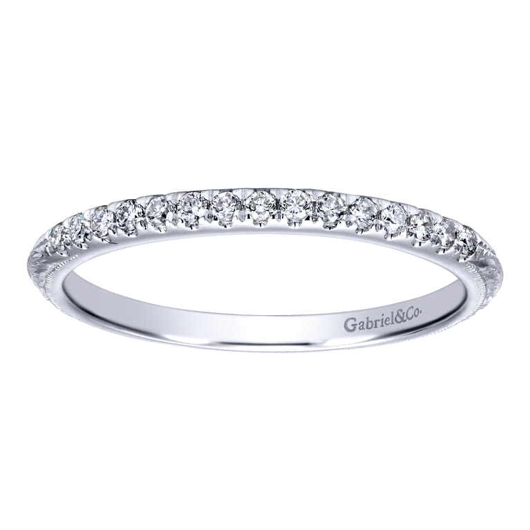 14K White Gold  Matching Wedding Band - 0.1 ct - Shot 4