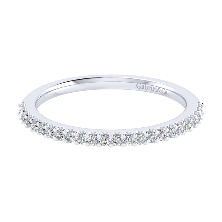 14K White Gold Matching Wedding Band - 0.17 ct - Shot 1
