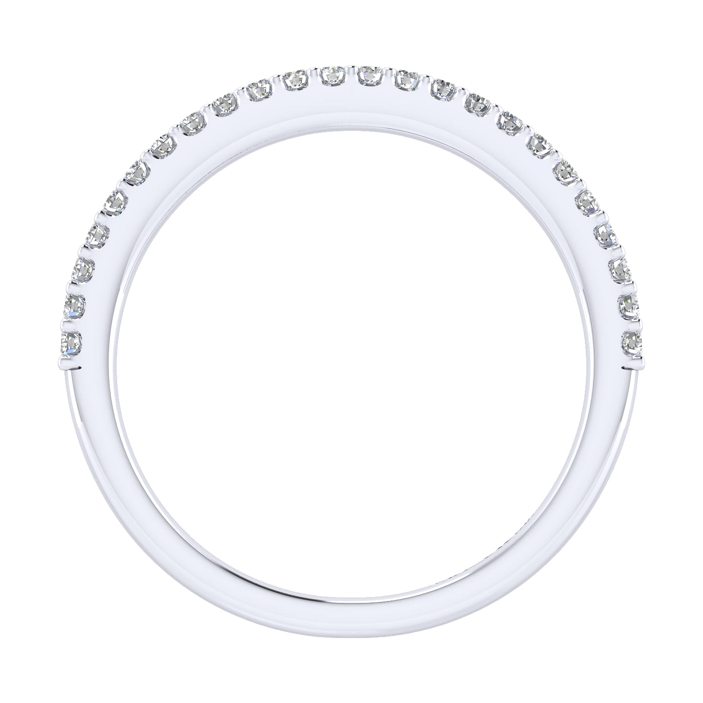 14K White Gold Matching Wedding Band - 0.17 ct - Shot 2