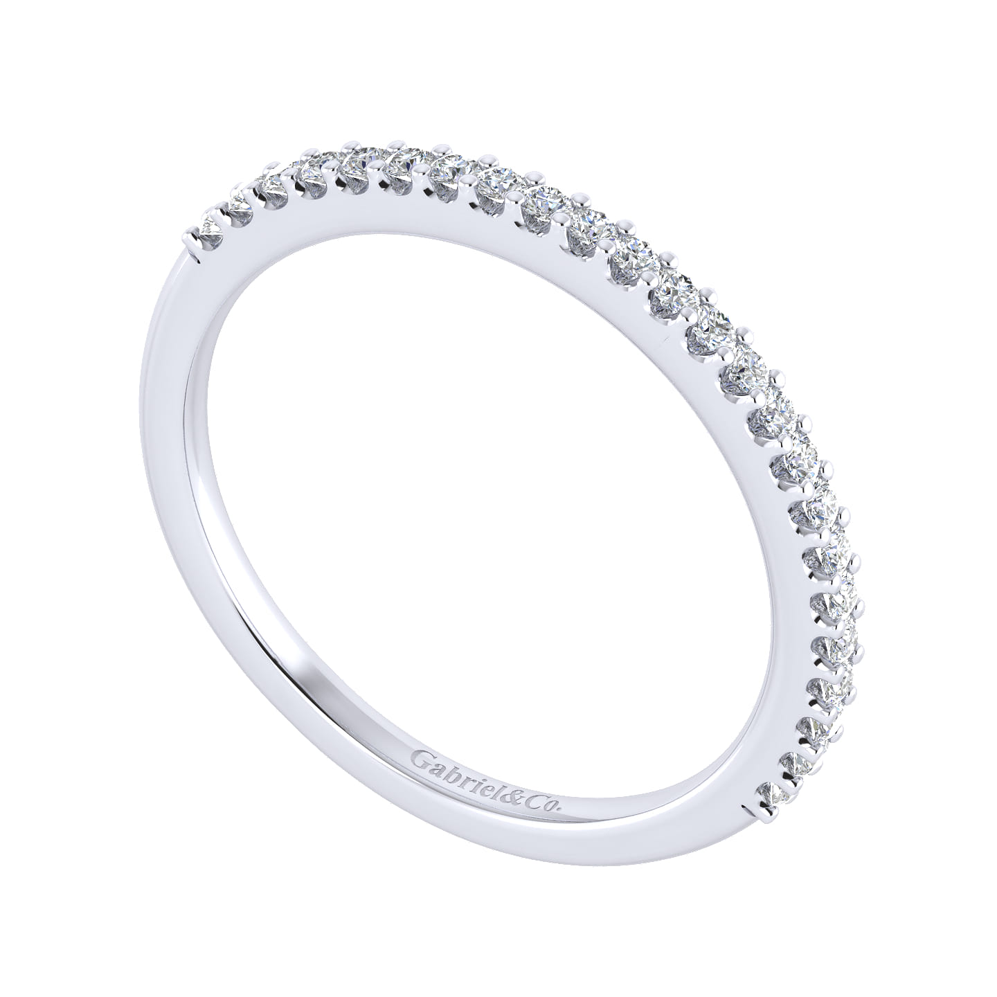 14K White Gold Matching Wedding Band - 0.17 ct - Shot 3