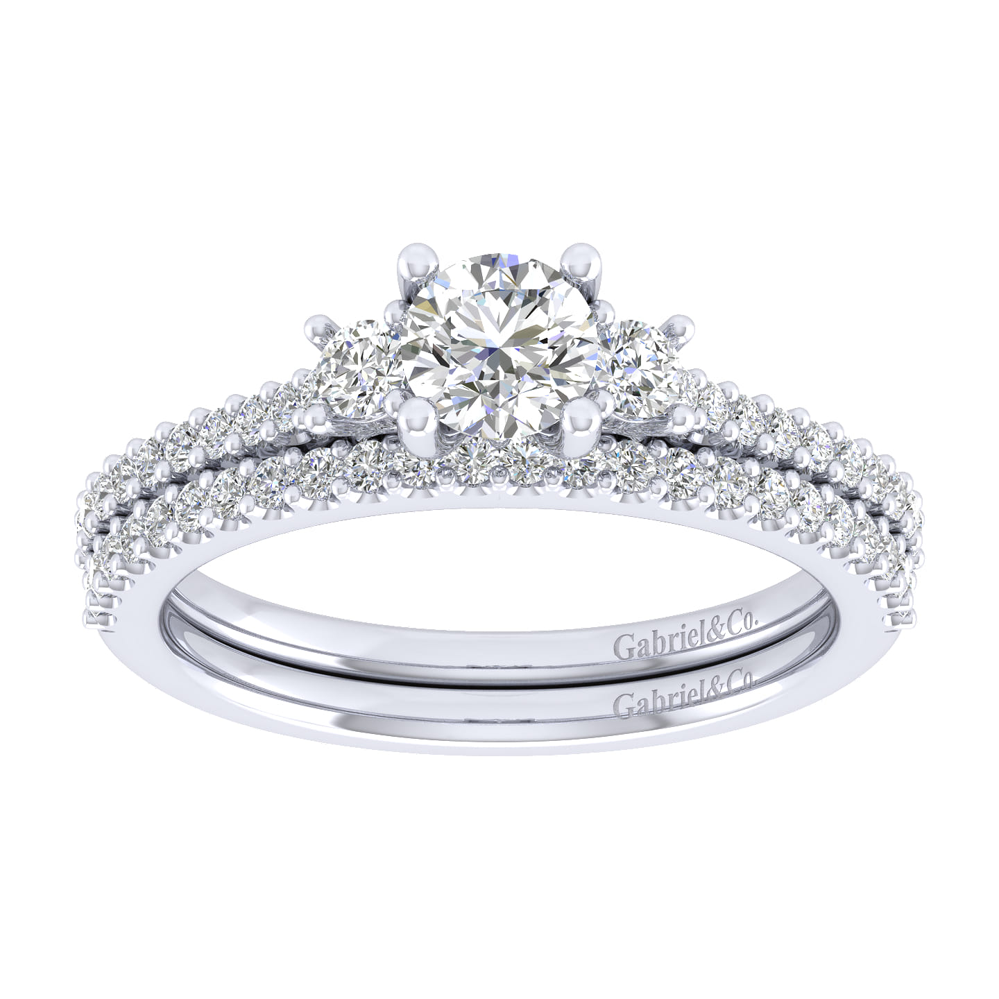 14K White Gold Matching Wedding Band - 0.17 ct - Shot 4