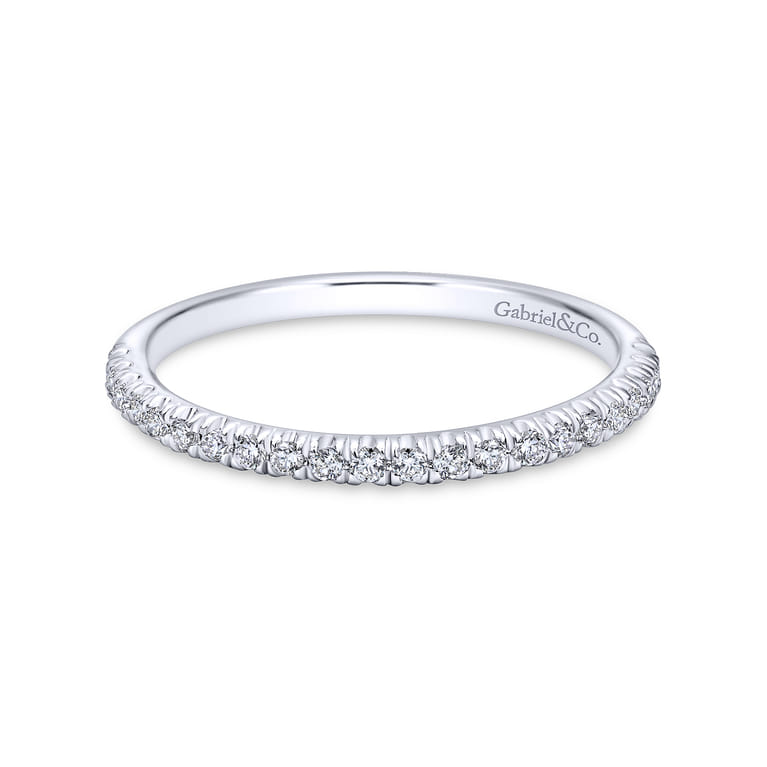 14K White Gold  Matching Wedding Band - 0.18 ct - Shot 1