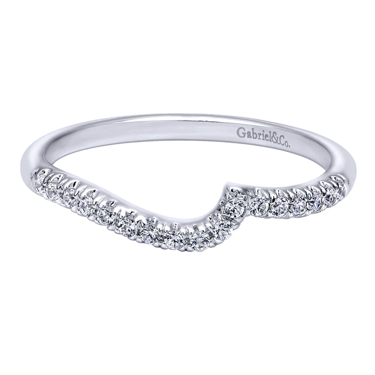 14K White Gold  Matching Wedding Band - 0.12 ct - Shot 1