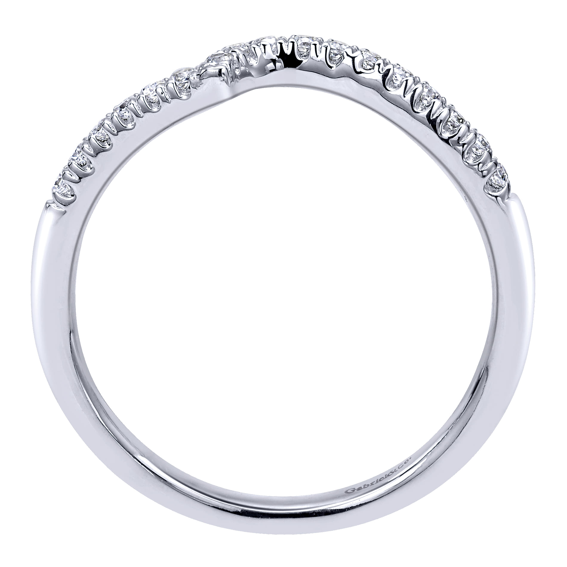 14K White Gold  Matching Wedding Band - 0.12 ct - Shot 2