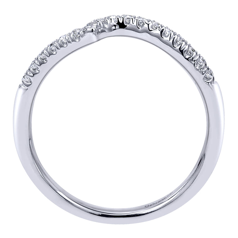 14K White Gold  Matching Wedding Band - 0.12 ct - Shot 2