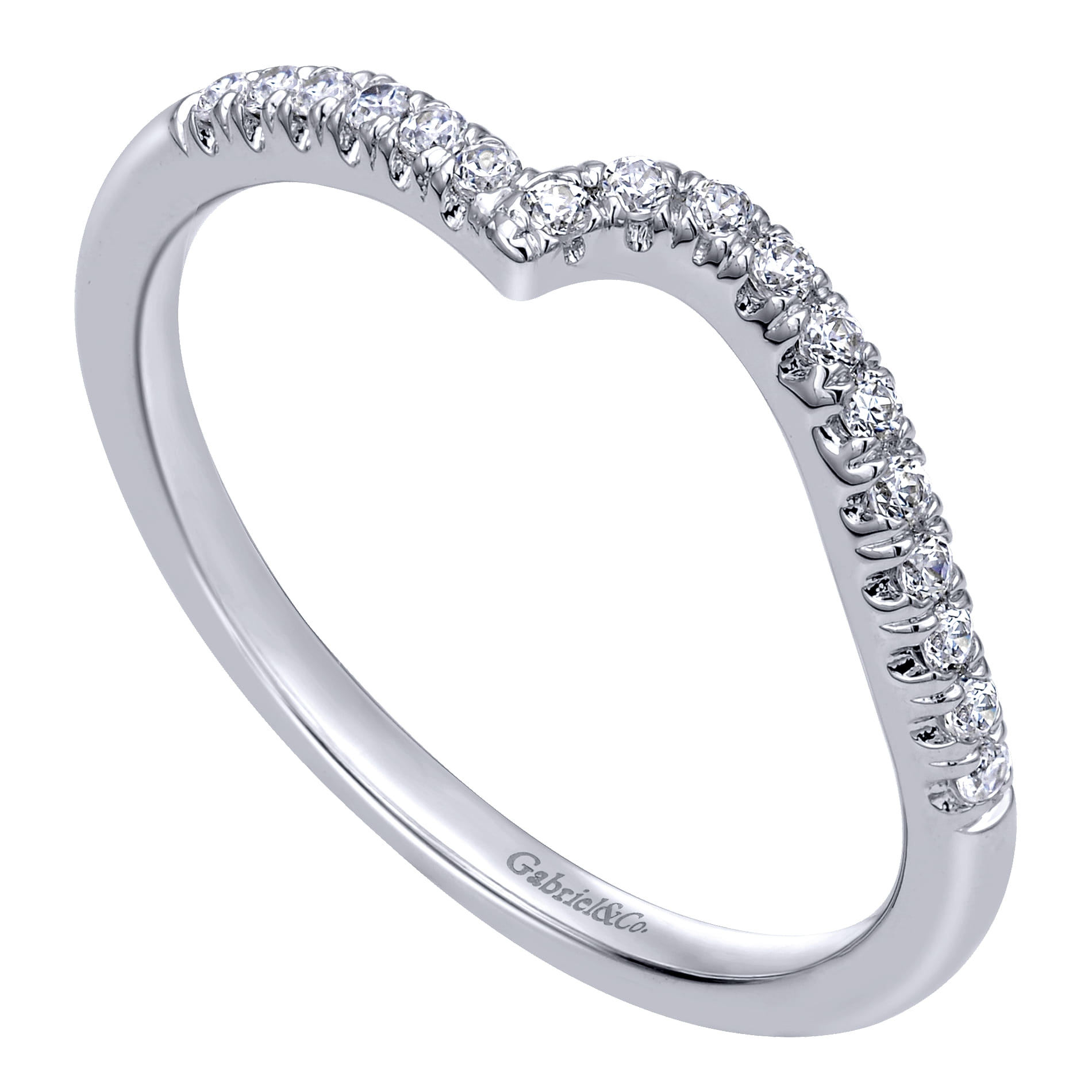 14K White Gold  Matching Wedding Band - 0.12 ct - Shot 3
