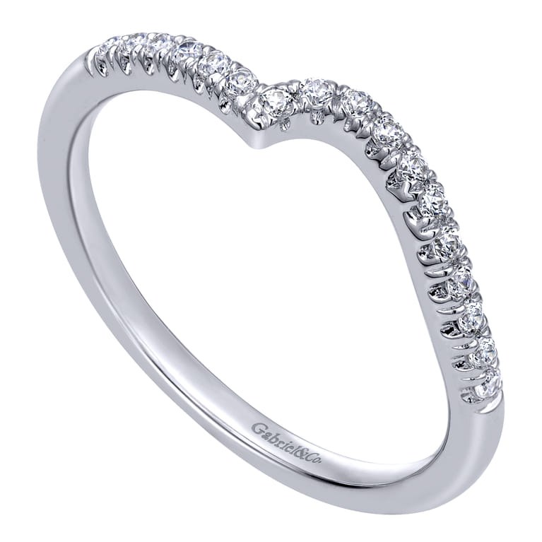 14K White Gold  Matching Wedding Band - 0.12 ct - Shot 3