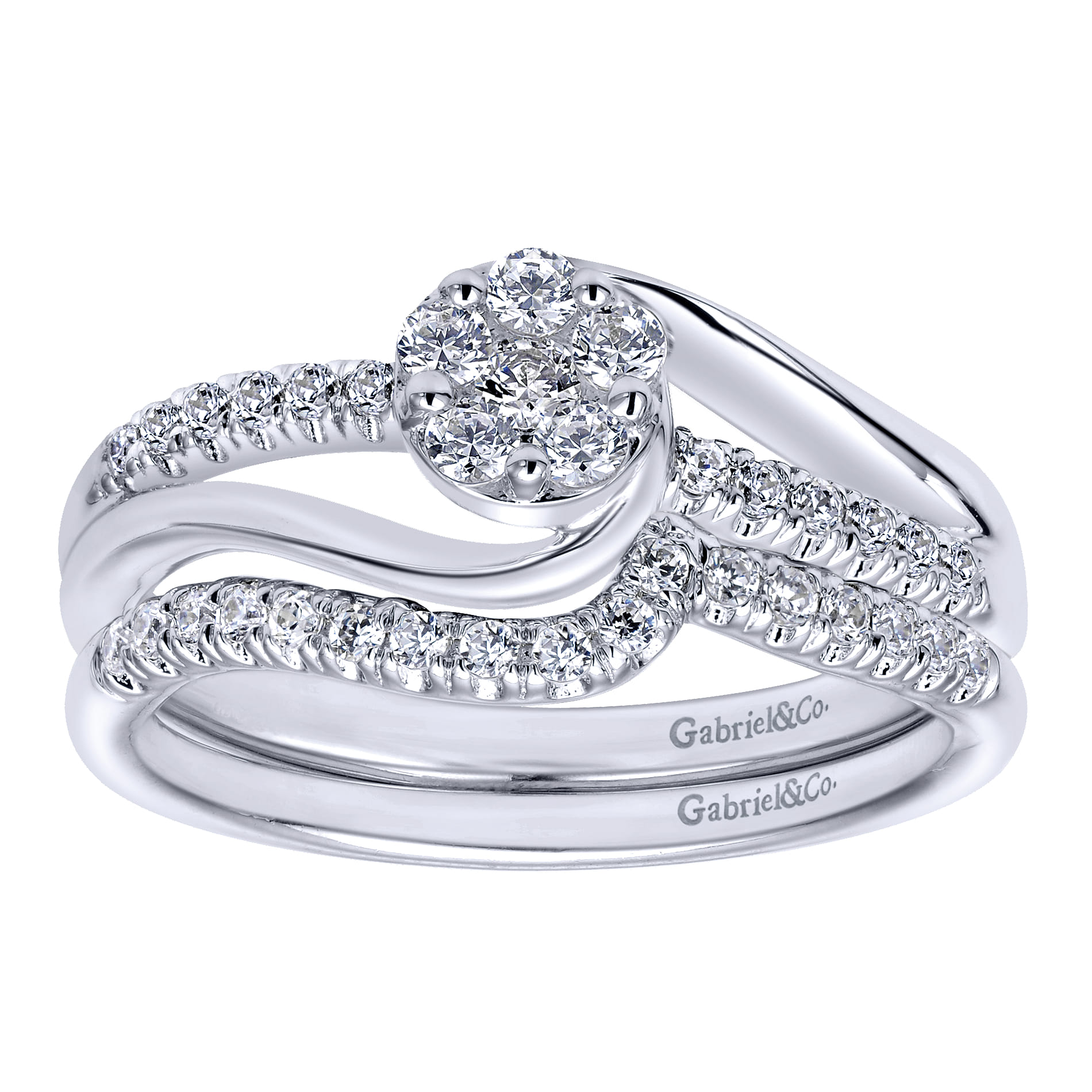 14K White Gold  Matching Wedding Band - 0.12 ct - Shot 4